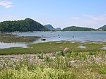 L'anse à l'Orignal, avec le marais salé et la pointe du Glaciel sur la gauche.