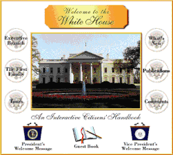 Many government institutions set up websites during this time. Pictured in the White House website in 1995.