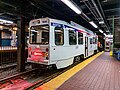 Trolley car at eastbound platform