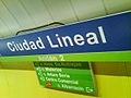 Rótulo de Ciudad Lineal.