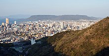 厄除不動明王院から望む屋島と高松市市街