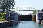 Approaching the open lock from downstream.