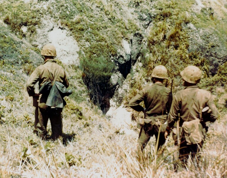 File:Marines in rough terrain, Saipan 1944.tif