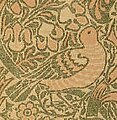 Detail of Dove and Rose jacquard-woven silk and wool double cloth furnishing textile, designed by William Morris