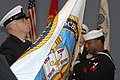 Naval Chaplaincy School and Center flag, being prepared for first graduation, 2010