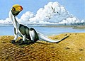 对圣乔治地区早侏罗世的环境复原，其图中双冠龙呈鸟状休息姿势