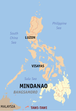 Mapa iti Filipinas a mangipakita ti pakasarakan iti Sulu.