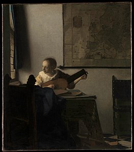 Johannes Vermeer, La Femme au luth, vers 1662-1663, 51,4 × 45,7 cm, New York, Metropolitan Museum of Art.