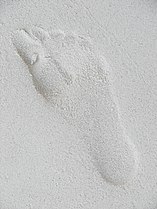 Footprint in sand, Maldives