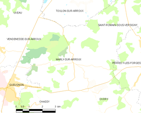 Poziția localității Marly-sur-Arroux