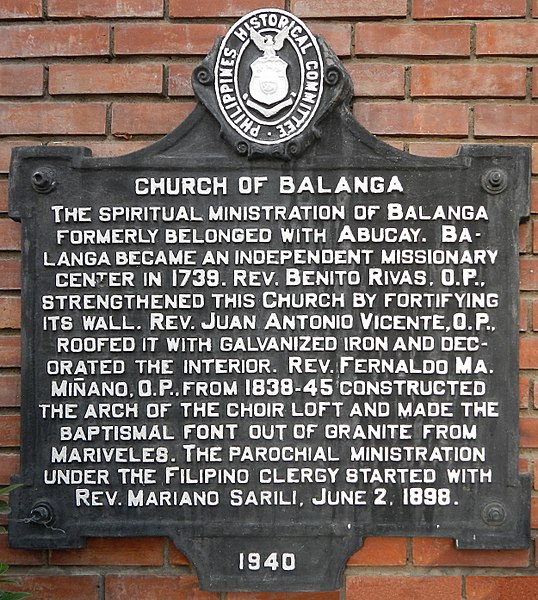 File:Church of Balanga historical marker.jpg