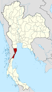 Karte von Thailand mit der Provinz Prachuap Khiri Khan hervorgehoben