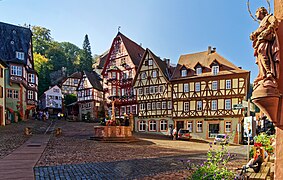 Half-timbered houses, Miltenberg im Odenwald, Germany