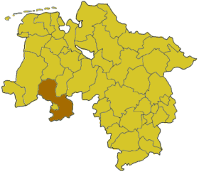 Kreis Osnabrücks läge i Niedersachsen