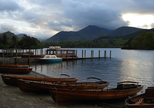 File:Derwent Water at Dusk - geograph.org.uk - 1404701.jpg