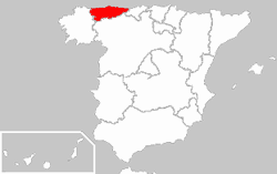 Geografski položaj Kneževine Asturije u Španiji