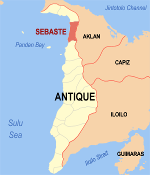 Map of Antique showing the location of Sebaste