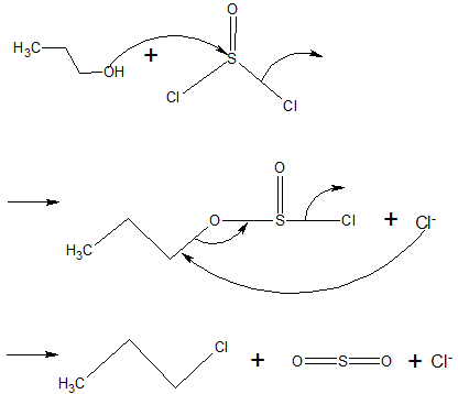 Making RCl from primary ROH using SOCl2