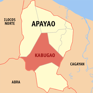 Mapa kan Apayao na ipinapahiling an kinamomogtakan kan Kabugao