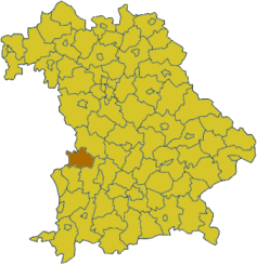 Poziția regiunii Districtul Dillingen an der Donau