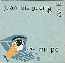 Vector art of a computer with an eye and right hand. Program applications are shown on the top right.