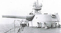 An 18-inch gun fitted to HMS Furious (47) in a single-gun turret (1917)