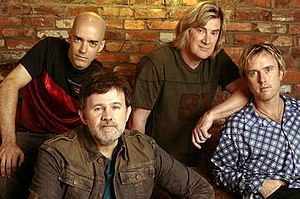 Petra lineup on 2003. (From left) Greg Bailey, Bob Hartman, John Schlitt, and Paul Simmons.