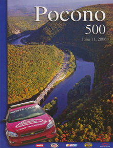 2006 Pocono 500 program cover, featuring the Pocono scenery