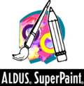 Aldus SuperPaint with icon of paintbrush and pencil