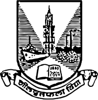 A graphic depicting the official coat of arms of the University of Mumbai