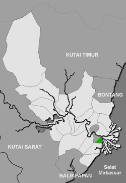 Peta lokasi kecamatan Sanga-Sanga