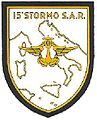 Primo distintivo del 15º Stormo SAR, ricostituito il 1º ottobre 1965. Lo stemma venne autorizzato dallo Stato Maggiore dell'Aeronautica nel 1966.[97]