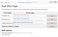 The push tab interface for a page titled 'Main Page'