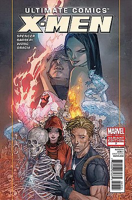 Иллюстрации для обложки комикса Ultimate Comics: X-Men 7 (Февраль 2012). Искусство Карло Барбери.