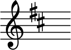 { \magnifyStaff #2 \omit Score.TimeSignature \key d \major s^"" }