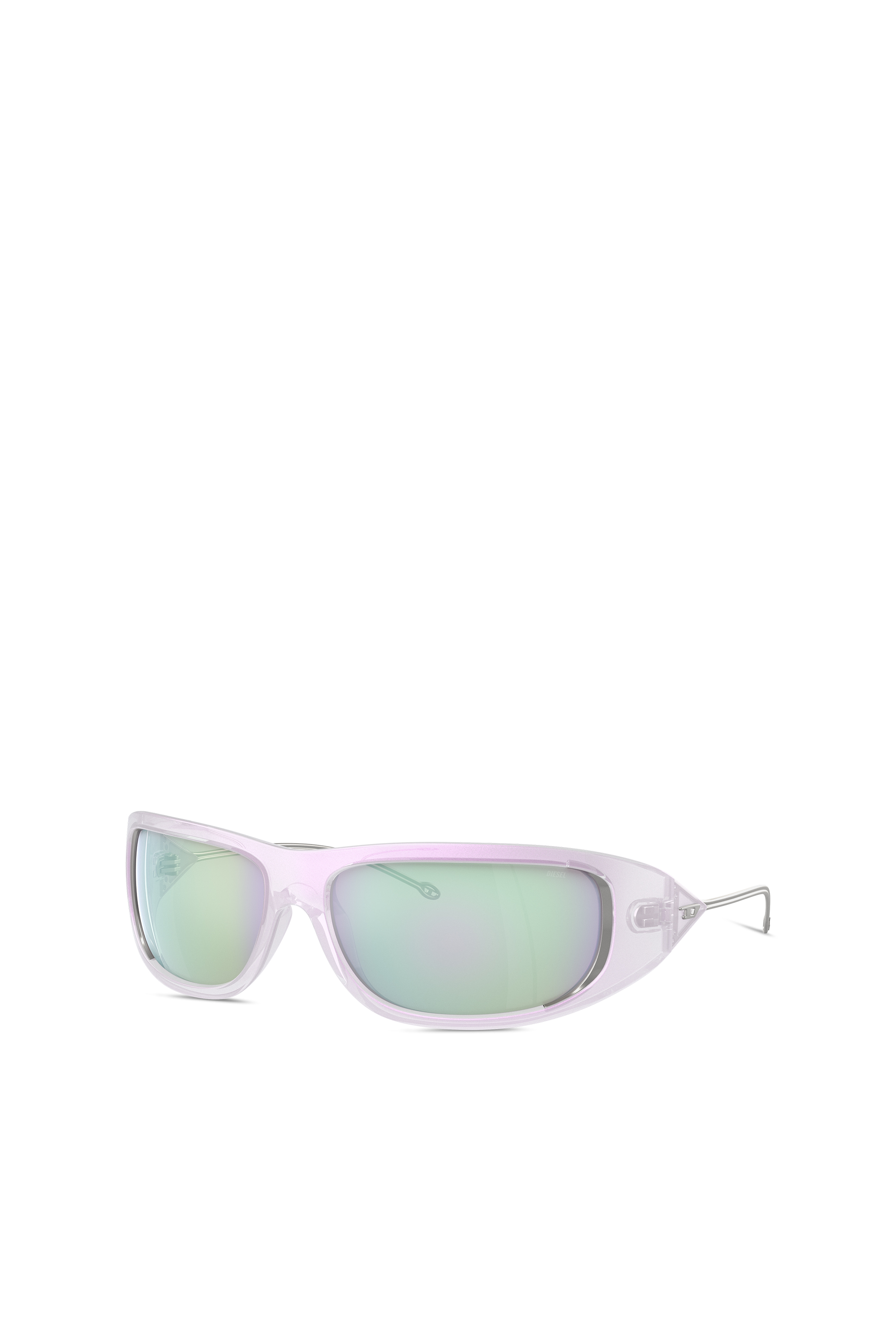 Diesel - 0DL3001, Unisex Wraparound style sunglasses in White - Image 5