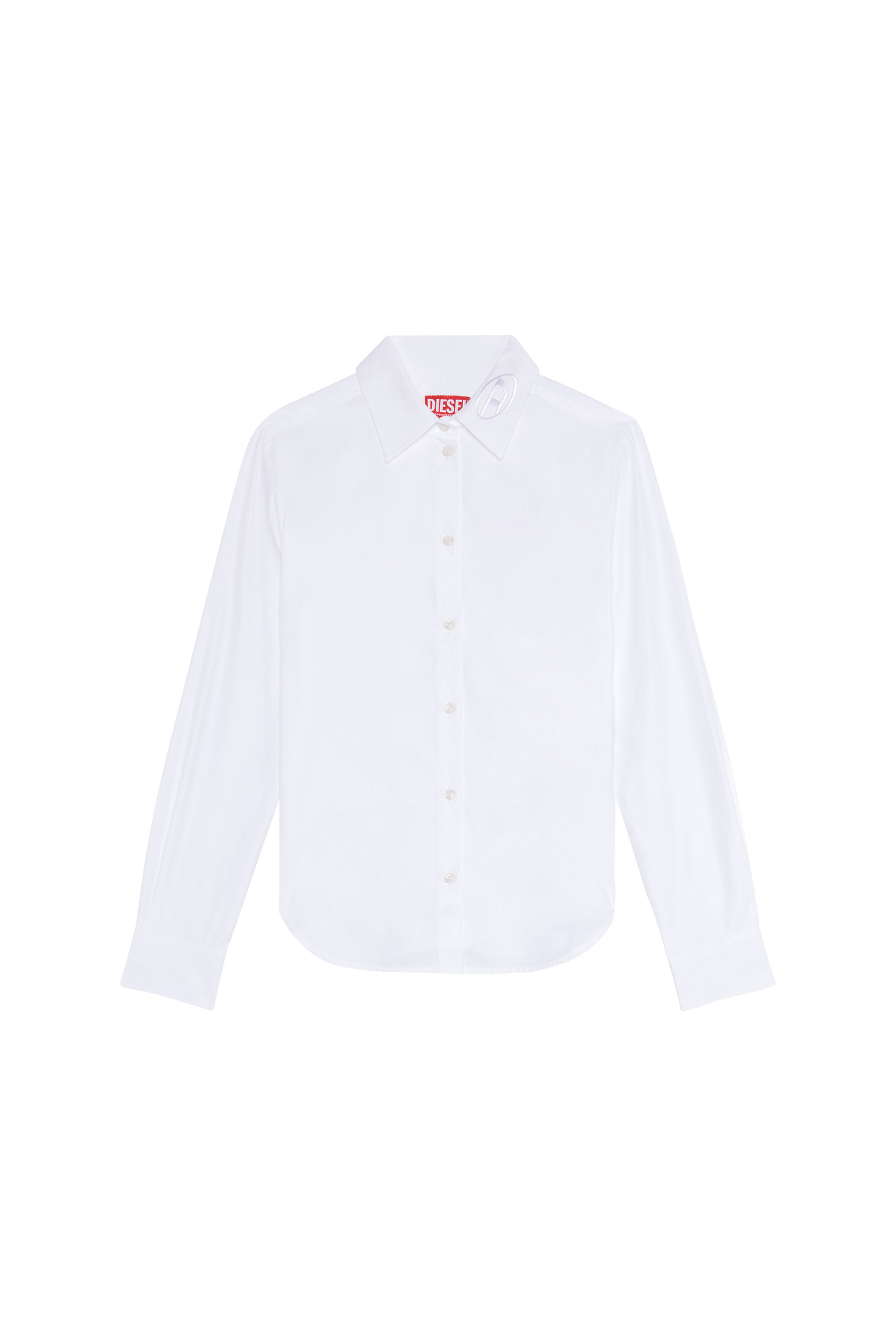 Diesel - C-GIS, Woman Poplin shirt with tonal D embroidery in White - Image 3