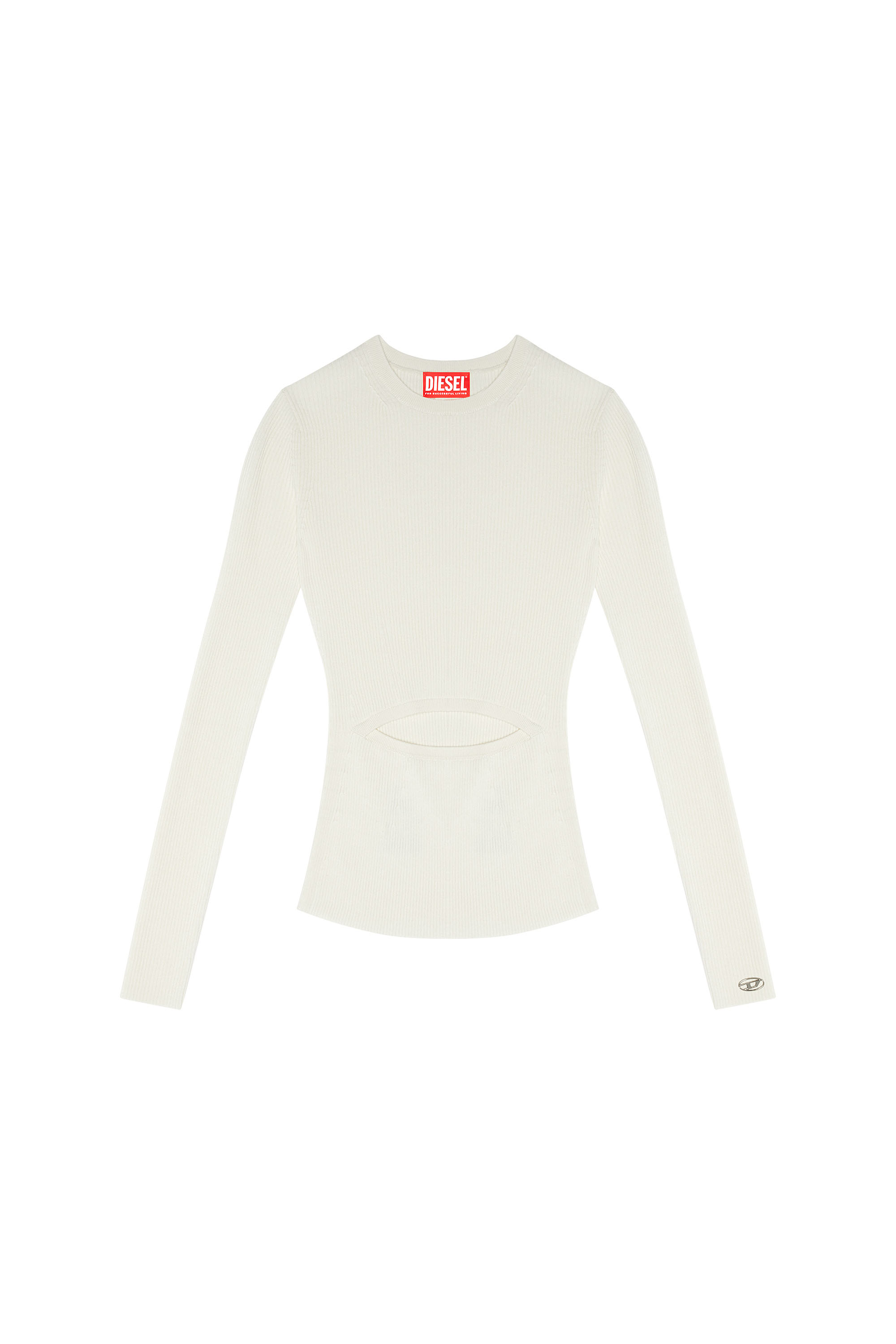 Diesel - M-PERIS, Woman Wool-blend top with cut-out in White - Image 4