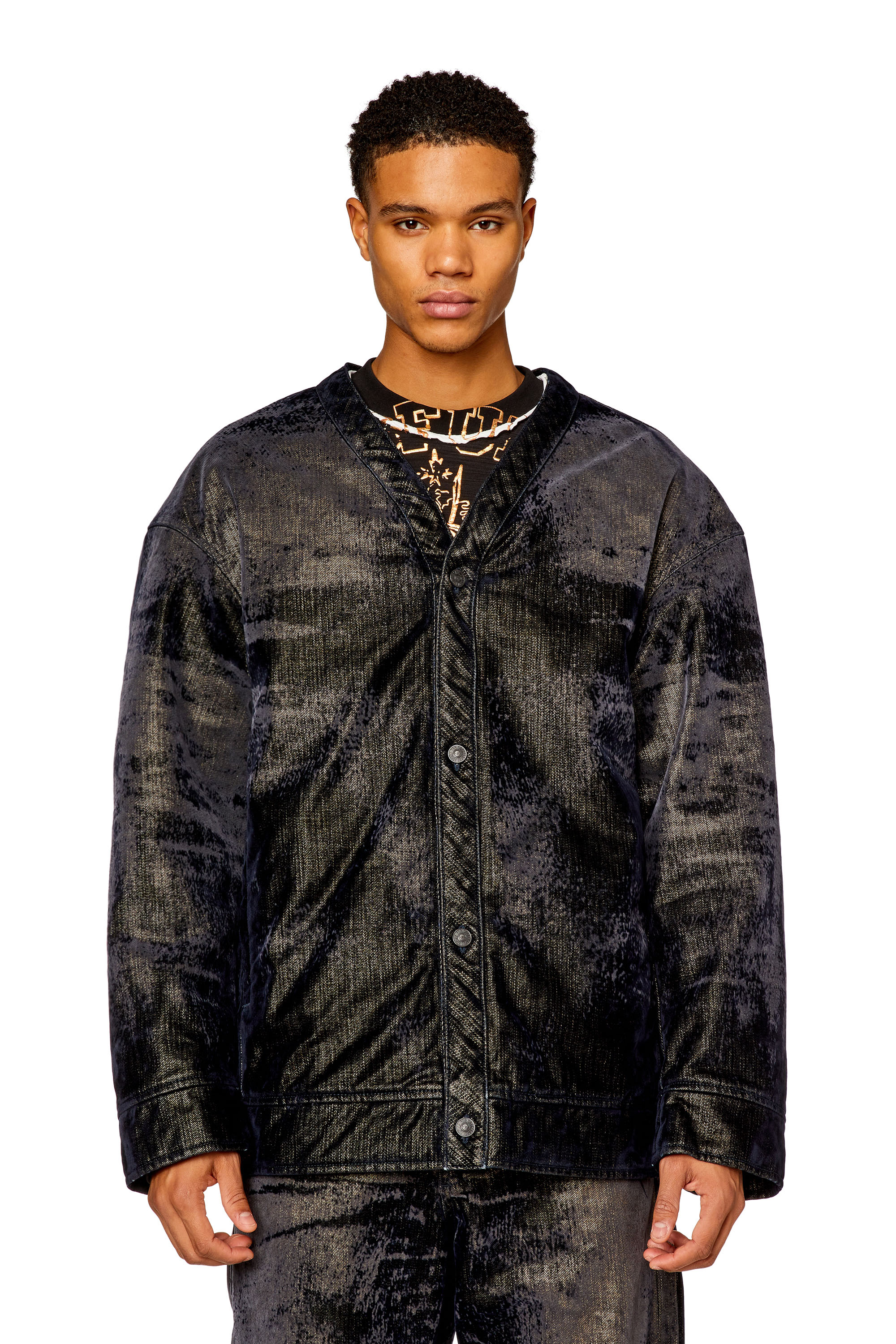 Diesel - D-CONF-S, Man Jacket in shimmery denim in Multicolor - Image 6