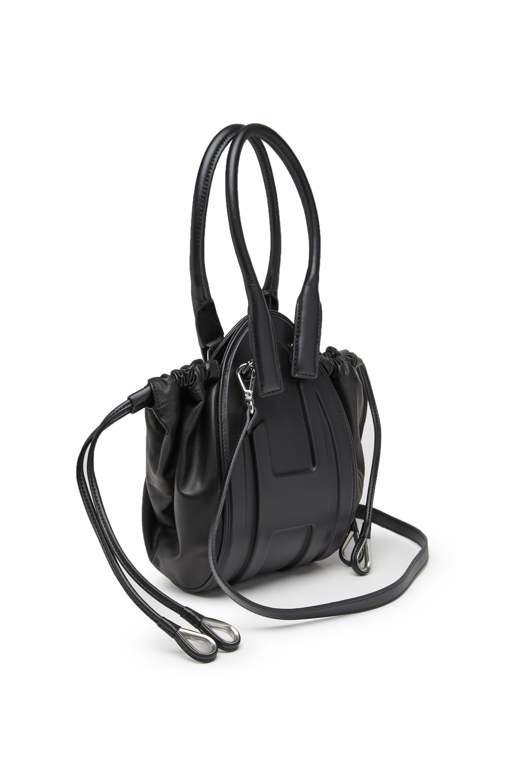 Diesel - 1DR-FOLD XS, Woman 1DR-Fold XS-Oval logo handbag in nappa leather in Black - Image 5
