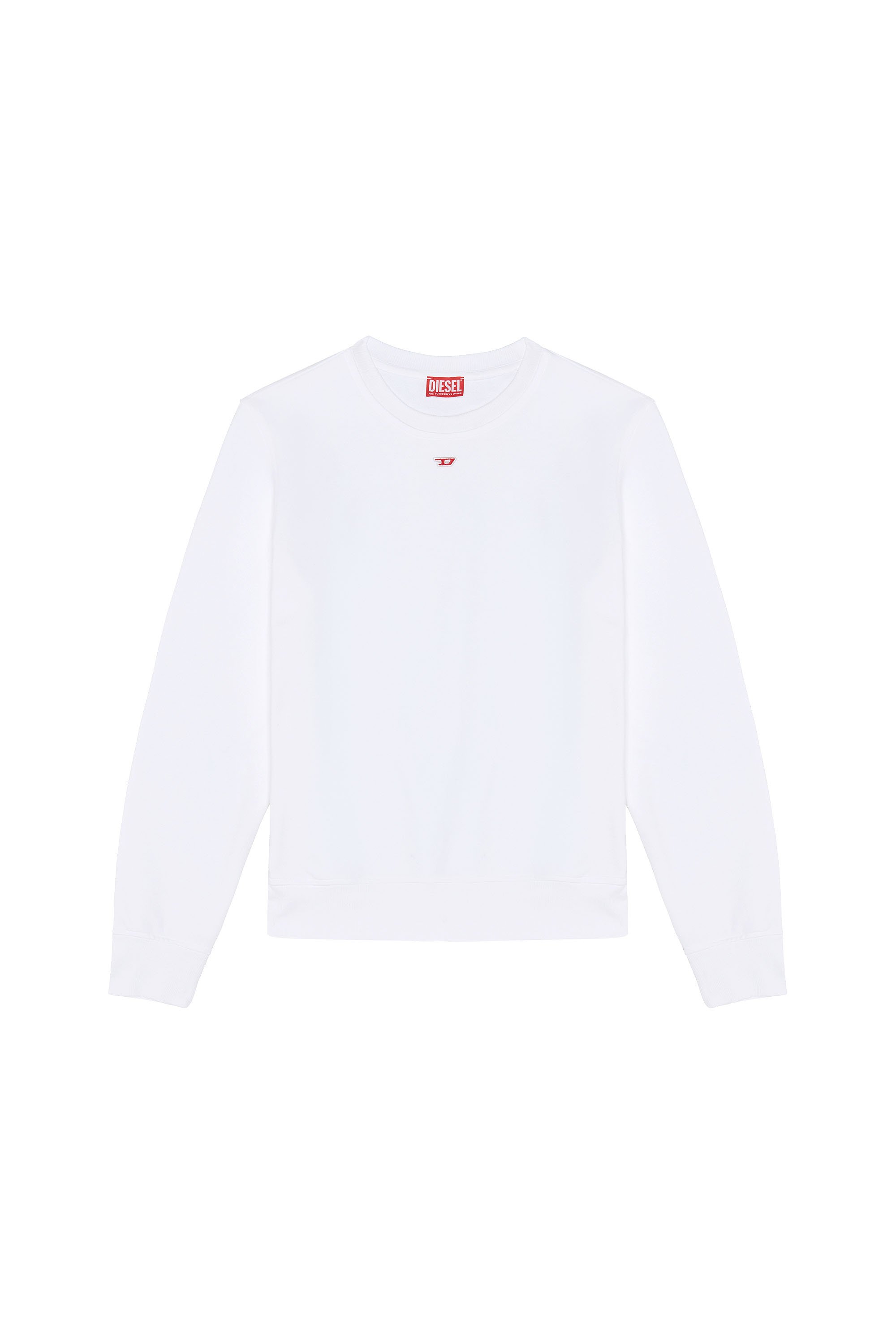 Diesel - S-GINN-D, Unisex Sweatshirt with mini D patch in White - Image 6