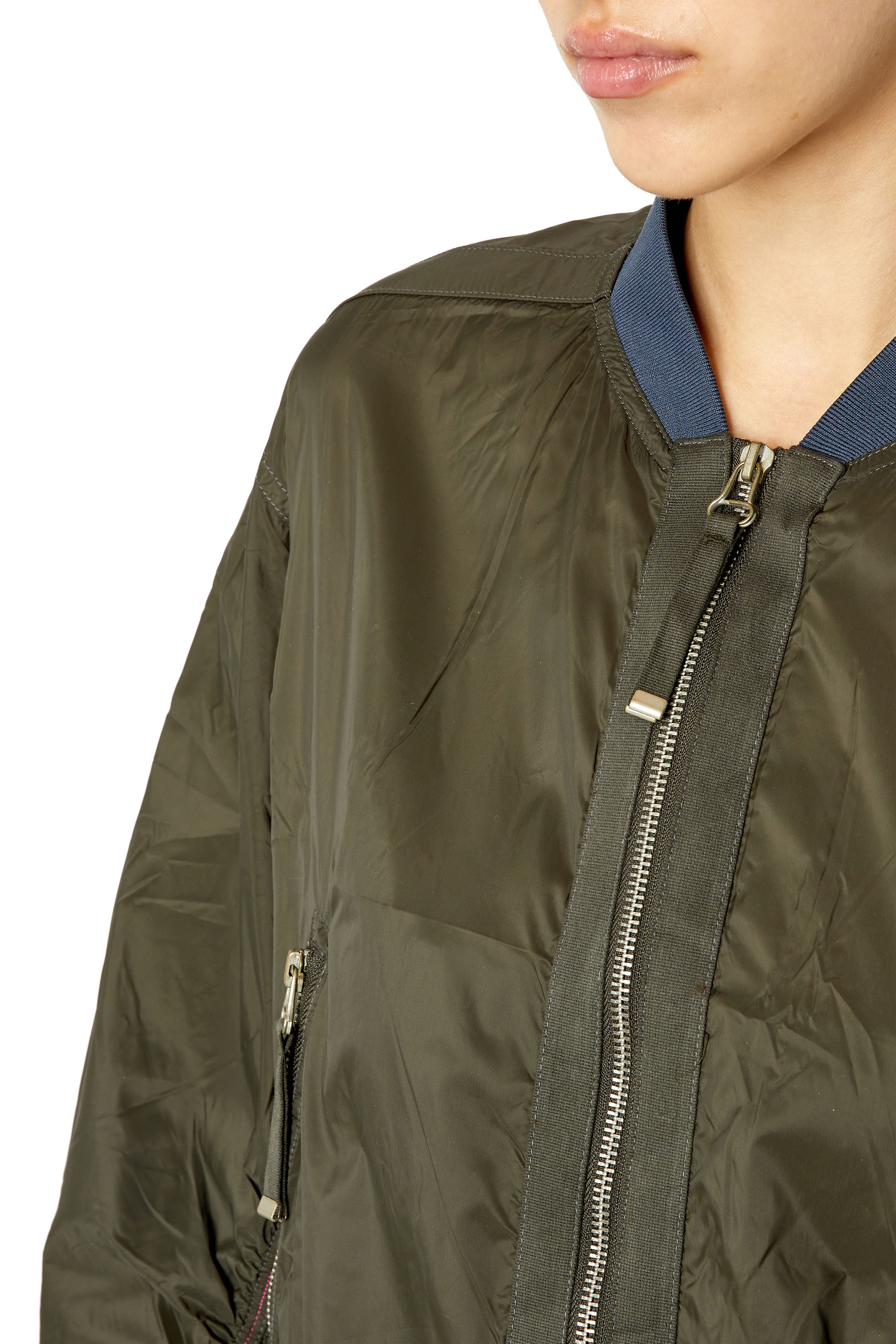 Diesel - G-NOAK, Woman Bomber jacket in light nylon in Green - Image 5