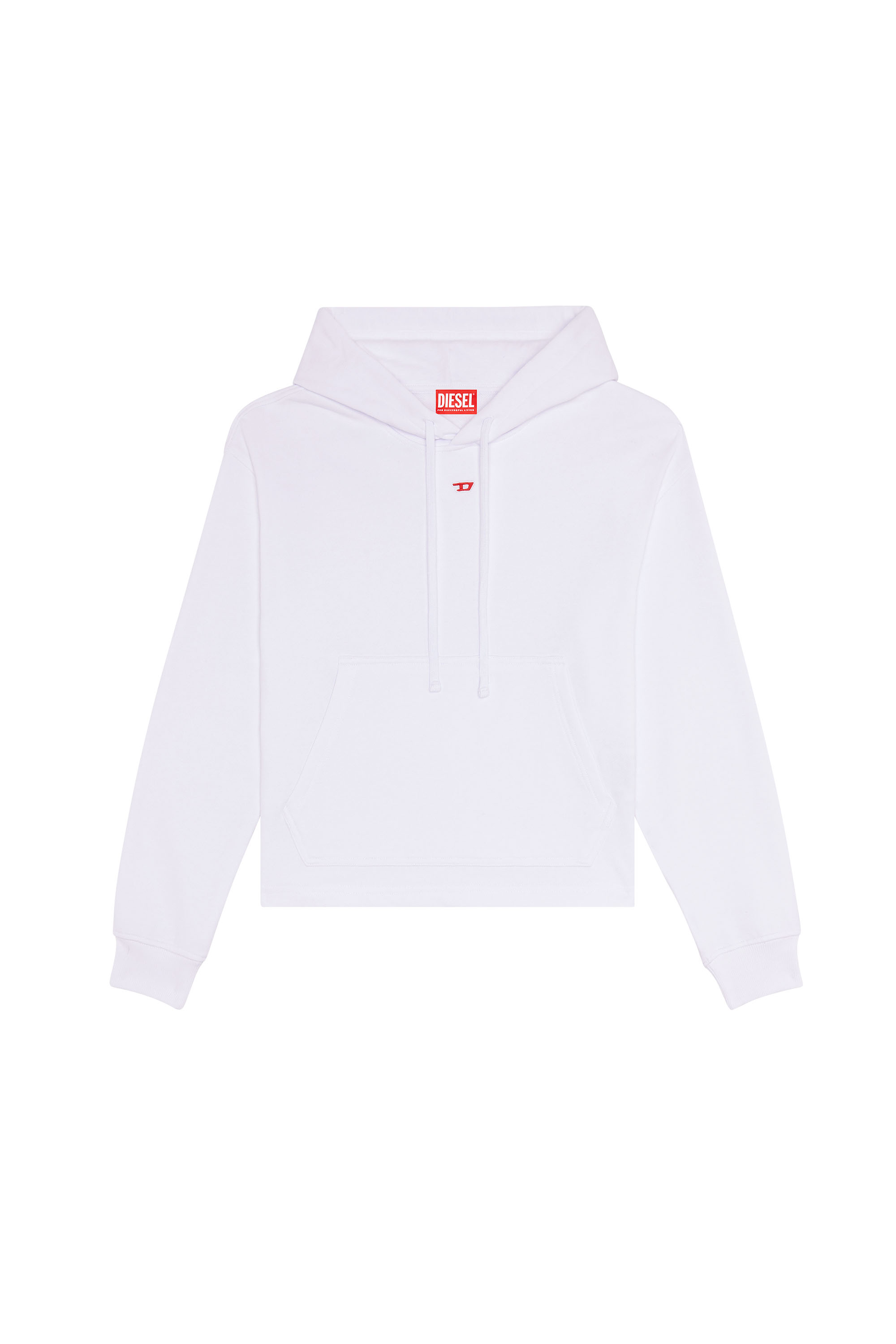 Diesel - F-JARAL-HOOD-D, Woman Oversized hoodie with D patch in White - Image 3