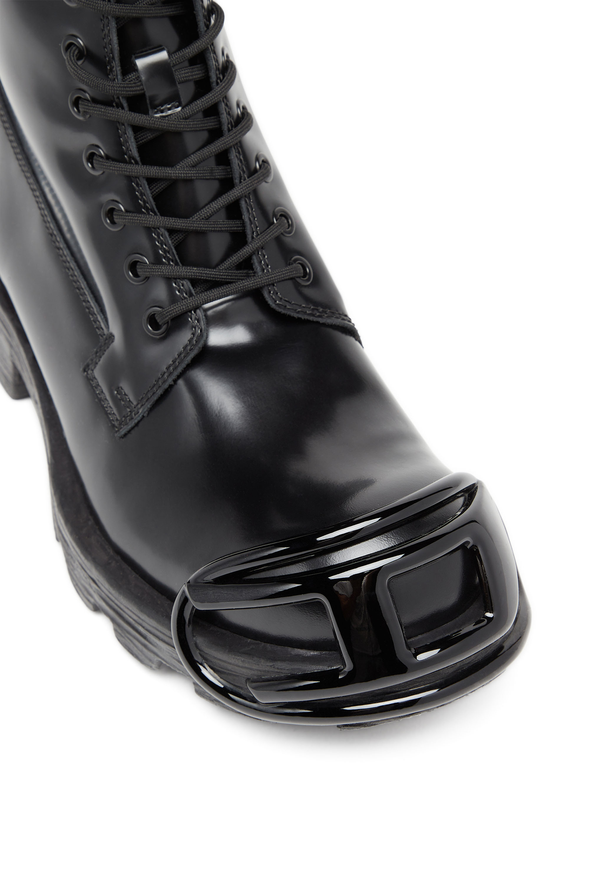 Diesel - D-HAMMER BT D, Man D-Hammer-Leather boots with oval D toe guard in Black - Image 5