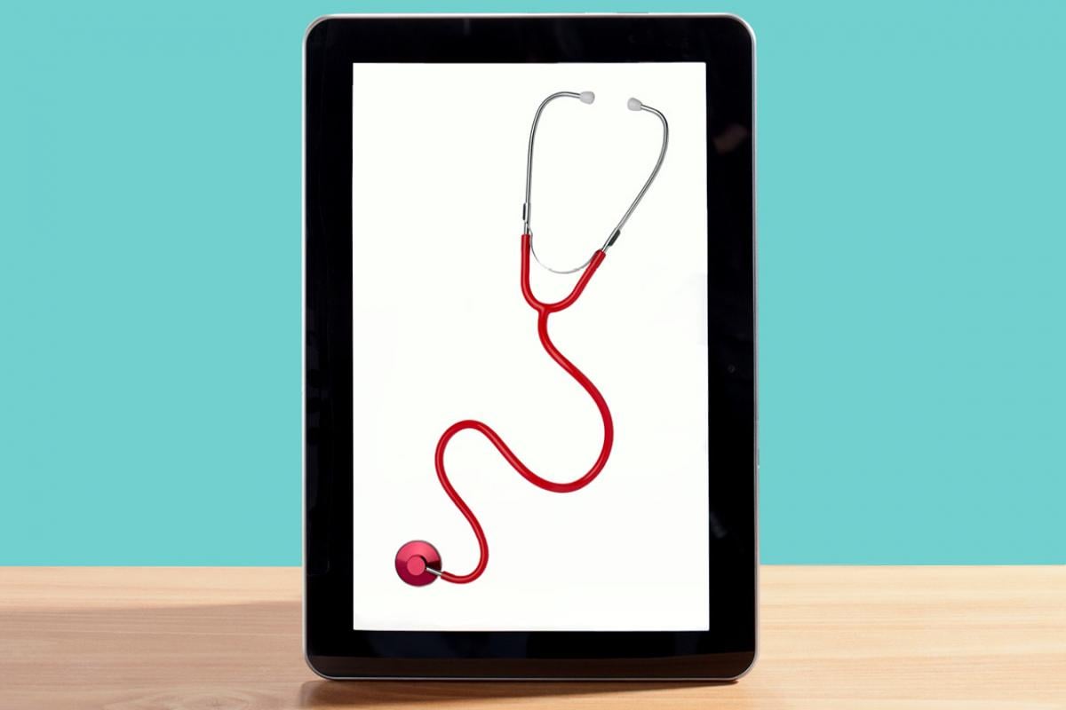 Stethoscope on tablet