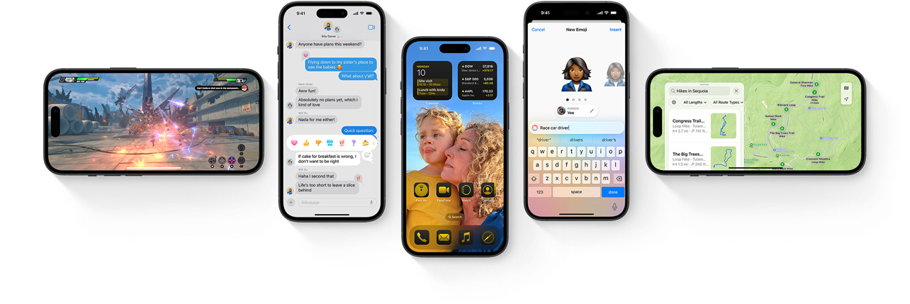 Mehrere iPhone Geräte mit neuen iOS 18 Features