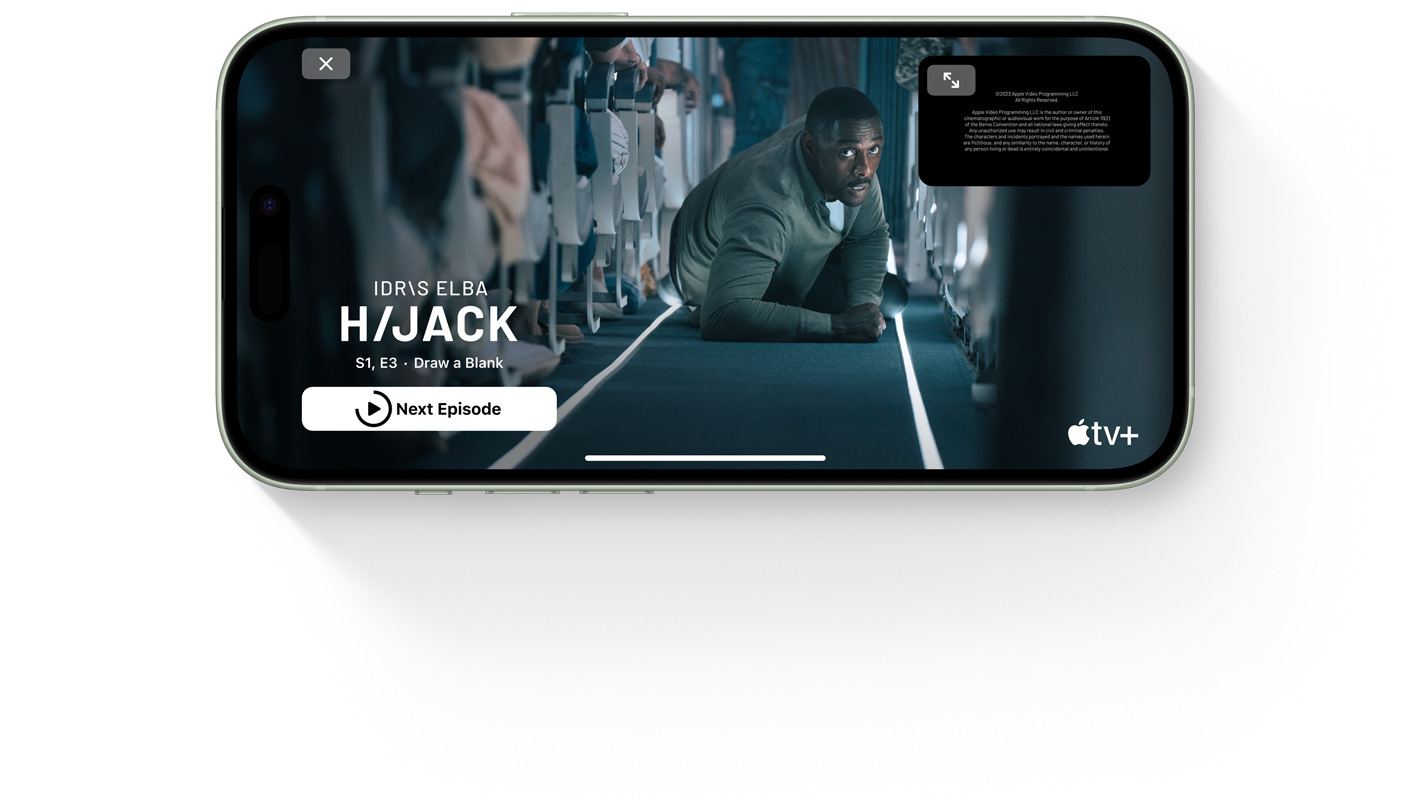 Apple TV+ vist på iPhone 15