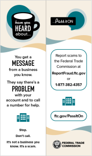 Business Impersonator Scams (Pass It On) Bookmark 