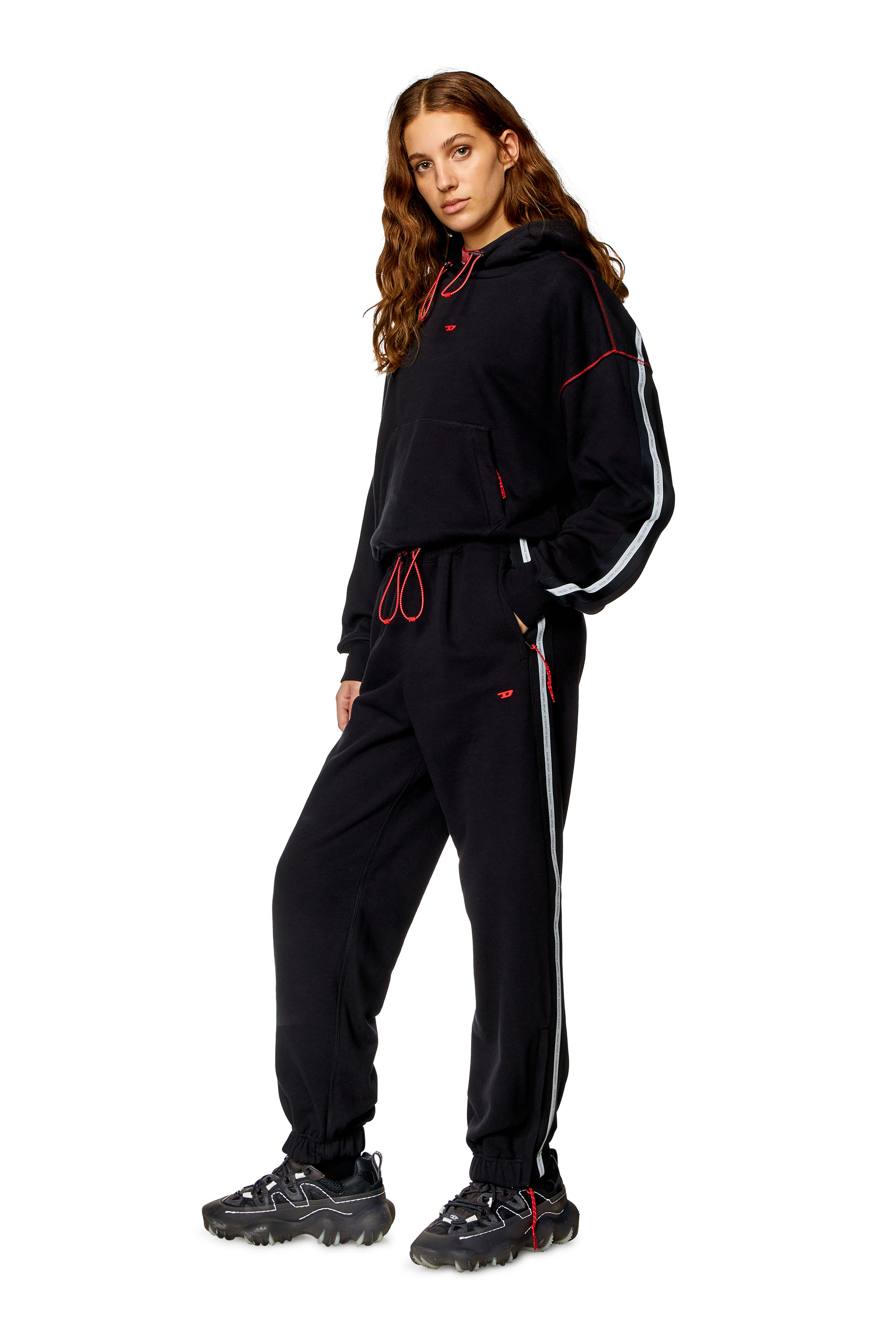 Diesel - AWSB-CALLIE-HT18, Female Sweatpants with reflective logo bands in ブラック - Image 2