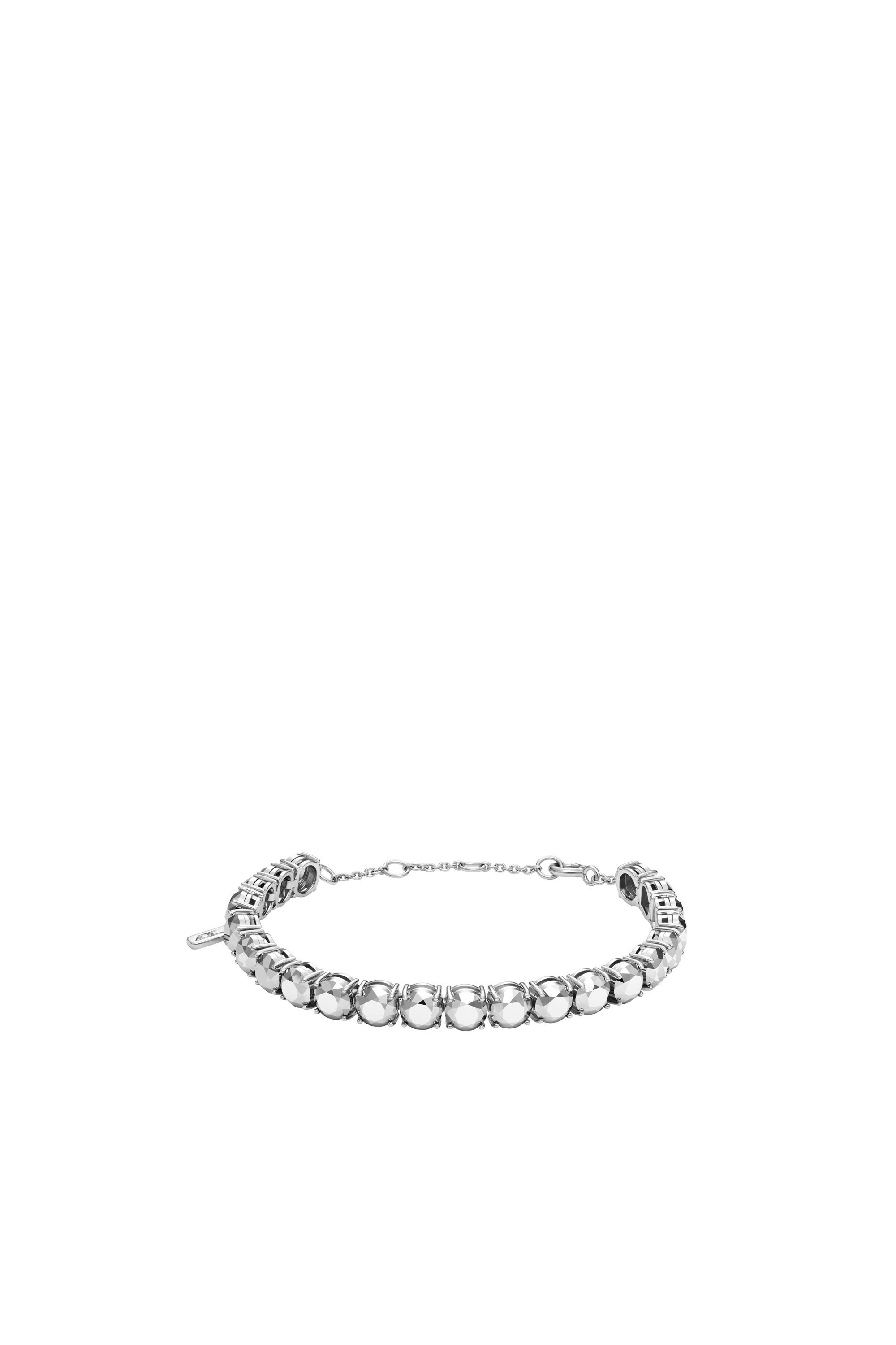 Diesel - DL1354040 JEWEL, Unisex Sterling Silver Diamond Cut Bracelet in シルバー - Image 1